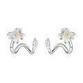 wholesale 925 Sterling Silver Lilies of the Valley Ear Cuffs for Women Girls Gifts Non-Gemstones Minimalist Earrings Set-0-0