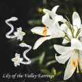 wholesale 925 Sterling Silver Lilies of the Valley Ear Cuffs for Women Girls Gifts Non-Gemstones Minimalist Earrings Set-0-5