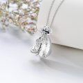 wholesale Sterling Silver Crystal Birthstone Necklace Pendant for Women 18+2 Inch - Rhodium Plated-0-3