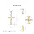 wholesale 925 Sterling Silver Gold Plated Cubic Zirconia Cut Cross Pendant Necklace for Women Gifts-0-1