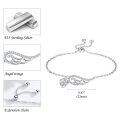 wholesale 925 Sterling Silver Angel Wing & Heart Charm Adjustable Bracelet s for Women-0-1