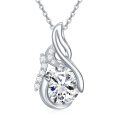 wholesale 925 Sterling Silver Round Cut Crystal Pendant Necklace for Women - Mother's Day Gifts-0-0