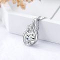 wholesale 925 Sterling Silver Round Cut Crystal Pendant Necklace for Women - Mother's Day Gifts-0-2