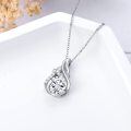 wholesale 925 Sterling Silver Round Cut Crystal Pendant Necklace for Women - Mother's Day Gifts-0-3