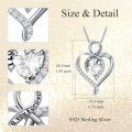 wholesale 925 Sterling Silver Heart Pendant Necklace with Austrian Crystals - I Love You Forever Message s for Wife/Girlfriend/Mom on Valentine's Day/Birthday/Anniversary-0-1