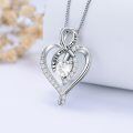 wholesale 925 Sterling Silver Heart Pendant Necklace with Austrian Crystals - I Love You Forever Message s for Wife/Girlfriend/Mom on Valentine's Day/Birthday/Anniversary-0-3