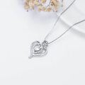wholesale 925 Sterling Silver Heart Pendant Necklace with Austrian Crystals - I Love You Forever Message s for Wife/Girlfriend/Mom on Valentine's Day/Birthday/Anniversary-0-4