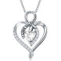 wholesale 925 Sterling Silver Heart Pendant Necklace with Austrian Crystals - I Love You Forever Message s for Wife/Girlfriend/Mom on Valentine's Day/Birthday/Anniversary-0-48