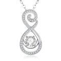 wholesale 925 Sterling Silver Round Cut Cubic Zirconia Infinity Pendant Necklace for Women-0-0