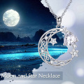 wholesale Sterling Silver Garnet Crescent Moon Star Necklace for Mom Daughter Wife Girlfriend Celtic Jewelry Gift-0-5