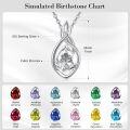 wholesale 925 Sterling Silver Pear-Shaped Crystal Pendant Necklace for Women - Friendship -0-1