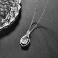 wholesale 925 Sterling Silver Pear-Shaped Crystal Pendant Necklace for Women - Friendship -0-4