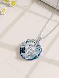 wholesale 925 Sterling Silver Blue Crystal Tree of Life Pendant Necklace for Women Mother's Day Gifts-0-1
