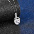 wholesale 925 Sterling Silver CZ Heart Pendant Necklace - January Birthstone Gifts for Her-0-4