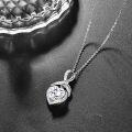 wholesale 925 Sterling Silver CZ Heart Pendant Necklace - January Birthstone Gifts for Her-0-5