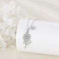 wholesale 925 Sterling Silver Flower Pendant with Birthstone and Chain - Birthday Gift for Her-0-3
