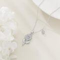 wholesale 925 Sterling Silver Flower Pendant with Birthstone and Chain - Birthday Gift for Her-0-4