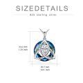 wholesale 925 Sterling Silver Blue Crystal Celtic Knot Birth Flower Pendant Necklaces Irish s for Women and Girls-0-1