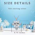 wholesale 925 Sterling Silver Crystal Owl Pendant Necklace with Chain - Birthday Gifts for Women Girls Grandmas Mothers' Day Jewelry Accessories-0-1