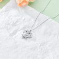 wholesale 925 Sterling Silver Crystal Owl Pendant Necklace with Chain - Birthday Gifts for Women Girls Grandmas Mothers' Day Jewelry Accessories-0-5