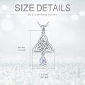wholesale 925 Sterling Silver Triquetra Pendant with Pear-Shaped Cubic Zirconia Necklaces for Women-0-1