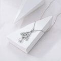 wholesale 925 Sterling Silver Triquetra Pendant with Pear-Shaped Cubic Zirconia Necklaces for Women-0-4