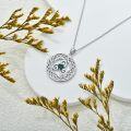 wholesale 925 Sterling Silver Round Emerald Celtic Knot Pendant Necklace - Irish Lucky Charm s for Women-0-13