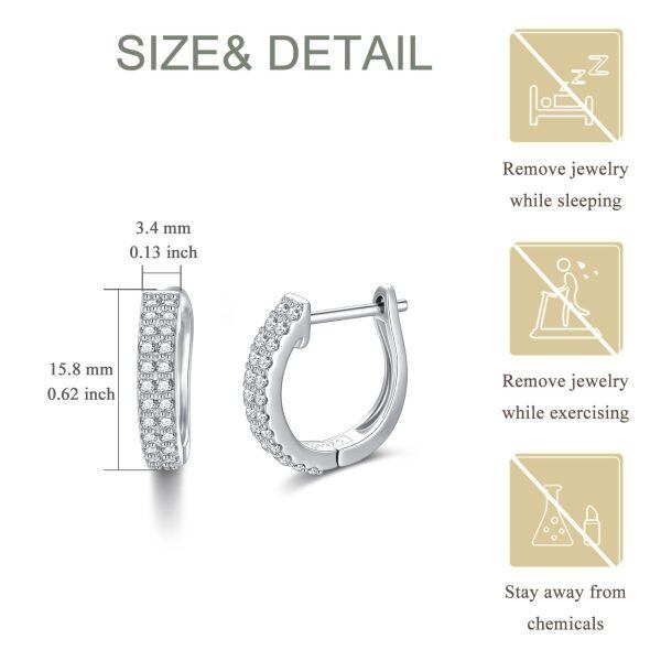 Sterling Silver Moissanite Hoop Earrings-1