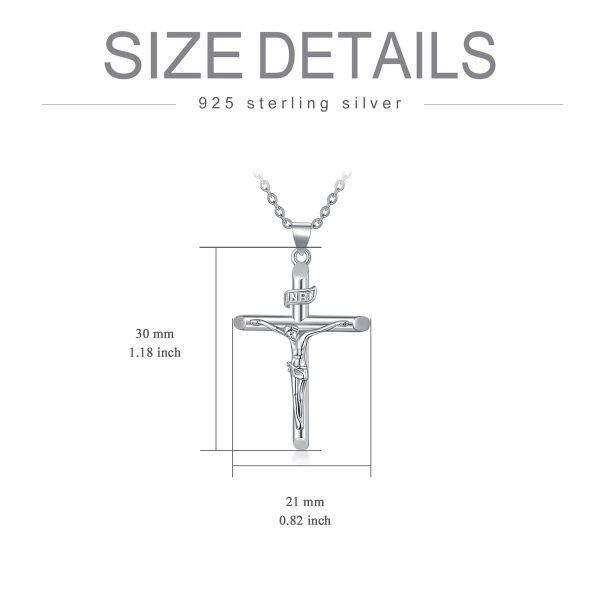 Sterling Silver Crucifix Cross Pendant Necklace-1