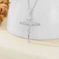 wholesale 925 Sterling Silver Cross Jesus Crucifix Pendant Necklace with INRI Chain 47cm-0-3
