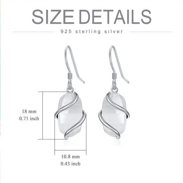 Sterling Silver Ivory Mother of Pearl Dangle Earrings-1