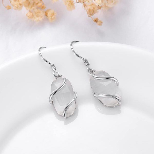 Sterling Silver Ivory Mother of Pearl Dangle Earrings-4