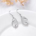 wholesale Sterling Silver Drop Earrings with Gemstone Dainty Jewelry Gift for Women - Rhodium Plated-0-4