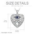 wholesale 925 Sterling Silver Heart-Shaped Blue Moissanite Evil Eye Pendant Necklace for Women-0-1
