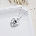 wholesale 925 Sterling Silver Heart-Shaped Blue Moissanite Evil Eye Pendant Necklace for Women-0-4
