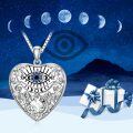 wholesale 925 Sterling Silver Heart-Shaped Blue Moissanite Evil Eye Pendant Necklace for Women-0-5