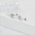 wholesale 925 Sterling Silver Moissanite Lotus Flower Stud Earrings 2CT Simulated Cubic Zirconias Jewelry for Women Gifts-0-4