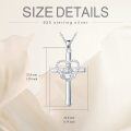 wholesale 925 Sterling Silver Moissanite Claddagh Heart Cross Pendant Necklace for Women Christian  Ideas-0-1