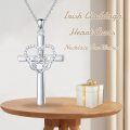 wholesale 925 Sterling Silver Moissanite Claddagh Heart Cross Pendant Necklace for Women Christian  Ideas-0-3