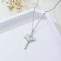 wholesale 925 Sterling Silver Moissanite Claddagh Heart Cross Pendant Necklace for Women Christian  Ideas-0-5