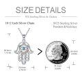 wholesale 925 Sterling Silver Evil Eye Hamsa Hand Pendant Necklace  for Women-0-1