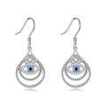 wholesale 925 Sterling Silver Blue CZ Evil Eye Celtic Knot Dangle Earrings for Women-0-0