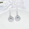 wholesale 925 Sterling Silver Blue CZ Evil Eye Celtic Knot Dangle Earrings for Women-0-3