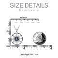 wholesale 925 Sterling Silver CZ Turkish Evil Eye Sun Pendant Necklaces for Women Men Gifts Jewelry Accessories 45cm Chain Length-0-1