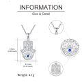 wholesale 925 Sterling Silver Blue Evil Eye Hamsa Hand Pendant Necklace for Women and Men-0-1