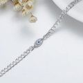 wholesale 925 Sterling Silver Cuban Chain Evil Eye CZ Adjustable Bracelet for Women Girls-0-3