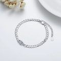 wholesale 925 Sterling Silver Cuban Chain Evil Eye CZ Adjustable Bracelet for Women Girls-0-4
