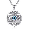 wholesale 925 Sterling Silver Evil Eye Star of David Necklace Pendant for Women and Men-0-0