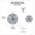 wholesale 925 Sterling Silver Evil Eye Star of David Necklace Pendant for Women and Men-0-1
