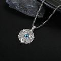 wholesale 925 Sterling Silver Evil Eye Star of David Necklace Pendant for Women and Men-0-2
